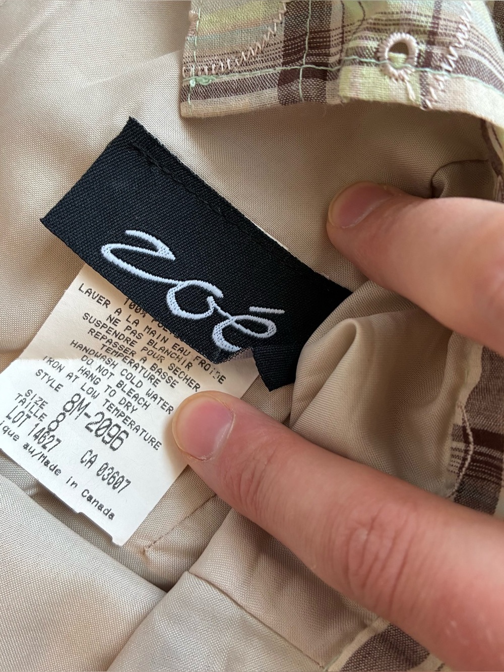 Vintage y2k  asymmetrical plaid skirt set with embroidery details - Picture 5 of 6